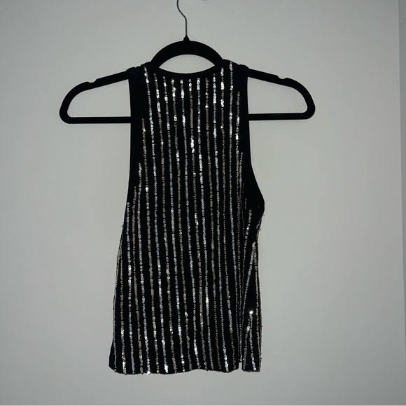Discount Universe Black and Gold Sequin Tank Top - Size M - Picture 8 of 8